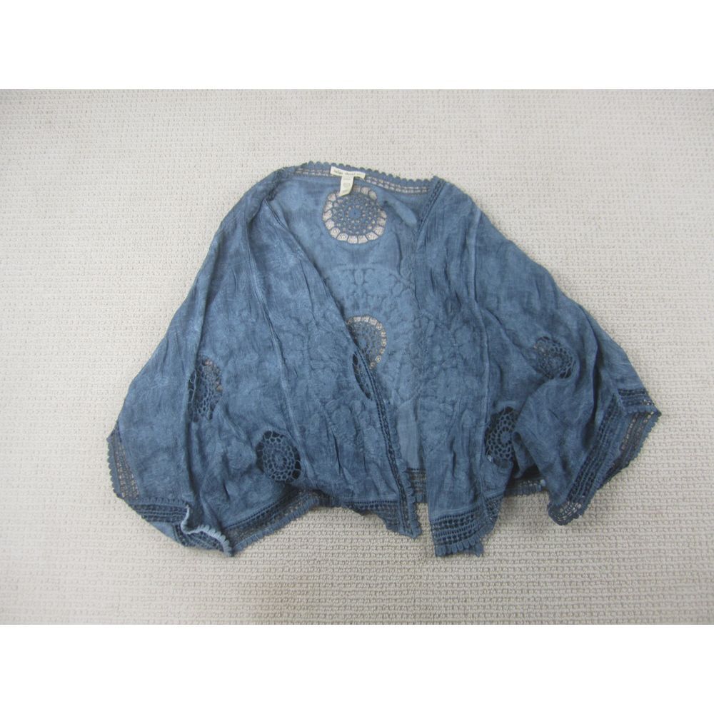 Indigo Thread Top Womens One‎ Size Blue Open Front Casual